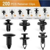 Universal Plastic Fender Clips,200 Pcs Push Bumper Fastener Rivet Clips with 6 Size Auto Body Retainer Clips Bumpers,Car Fender Replacement For Car vehicle