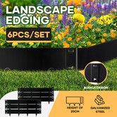 Garden Bed Edging Landscape Lawn Border Flexible DIY Fence Barrier Plant Grass Flower Yard Path Driveway Metal Support Galvanised Steel 90x20cm 6Pcs