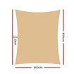Instahut Shade Sail 5x6m Rectangle 185GSM 95% Sand Shade Cloth