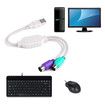 PS2 to USB Adapter for PS2 Port Mouse and Keyboard, Male to Female Cable