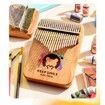 Kalimba Thumb Piano 17 Key - Portable Finger Piano with Tuning Hammer & Study Guide, Premium Wood, Unique Musical Gift for Kids (Rainbow Bear)