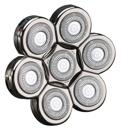 7 Blades Head Shaver Replacement Heads Electric Shaver Universal Replacement Blade Head Electric Razor for Men, Silver