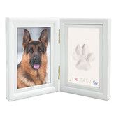 Dog or Cat Paw Print Frame, Large Pawprint Area, Pet Paw Print Impression kit, Wooden Dog Picture Frame, Personalized Gift Keepsake for Pet Lovers