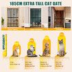 Safety Gate Retractable Pet Dog Cat Extra Tall Fence Enclosure Guard Security Barrier Fencing for Stairs Doorway Kitchen 190 to 250cm Black