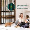 Safety Gate Retractable Pet Dog Cat Extra Tall Fence Enclosure Guard Security Barrier Fencing for Stairs Doorway Kitchen 190 to 250cm Black