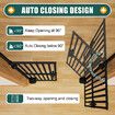 Safety Gate Retractable Pet Dog Cat Extra Tall Fence Enclosure Guard Security Barrier Fencing for Stairs Doorway Kitchen 190 to 250cm Black