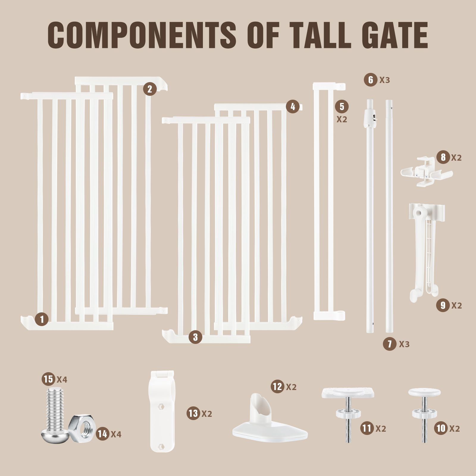 Retractable Safety Gate Pet Dog Cat Extra Tall with 3-Position Width Adjustment Fence Enclosure Guard Security Barrier Fencing for Stairs Doorway Kitchen