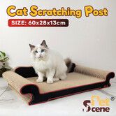 Cat Scratching Post Pet Bed Scratcher Toy Corrugated Cardboard Furniture Couch Sofa Shape Pad Indoor Kitten Nest Play Lounge  60 x 28 x 13cm