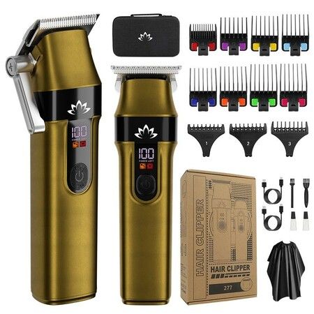 Professional Electric Hair Clippers for Men,Home Self-Service Hair Cutting Machine,Salon Quality Hair Trimmer For Haircut Styling Color Gold