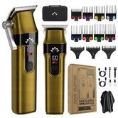 Professional Electric Hair Clippers for Men,Home Self-Service Hair Cutting Machine,Salon Quality Hair Trimmer For Haircut Styling Color Gold