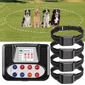 2in1 Wireless Electric Dog Fence with Remote Shock Training Collar,Adjustable Warning Strength Range Sizes Rechargeable Containment System for 4 Dogs