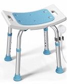 Adjustable Shower Chair Seat Bath Stool with Padded Armrests