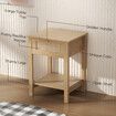 Bedside Table Stand Sofa Bed Side Nightstand Rattan Storage Shelf Rack Cabinet Cafe Coffee Lamp Desk Unit Drawer Bedroom Furniture Decor 45x40x60cm