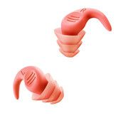 Swimming Ear Plugs, Waterproof Reusable Silicone Swim Earplugs for Swimming Surfing Snorkeling Showering (Orange)
