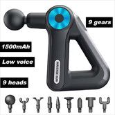 Fascia Massage Gun,Handheld Muscle Massager,Mini Massage Gun for Fatigue and Relax,Percussion Massage Gun with 9 Heads And 9 Speeds