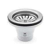 304 Stainless Steel Water Sink Strainer 110MM 87MM High Cup Anti Clog Kitchen Laundry Drain Grid