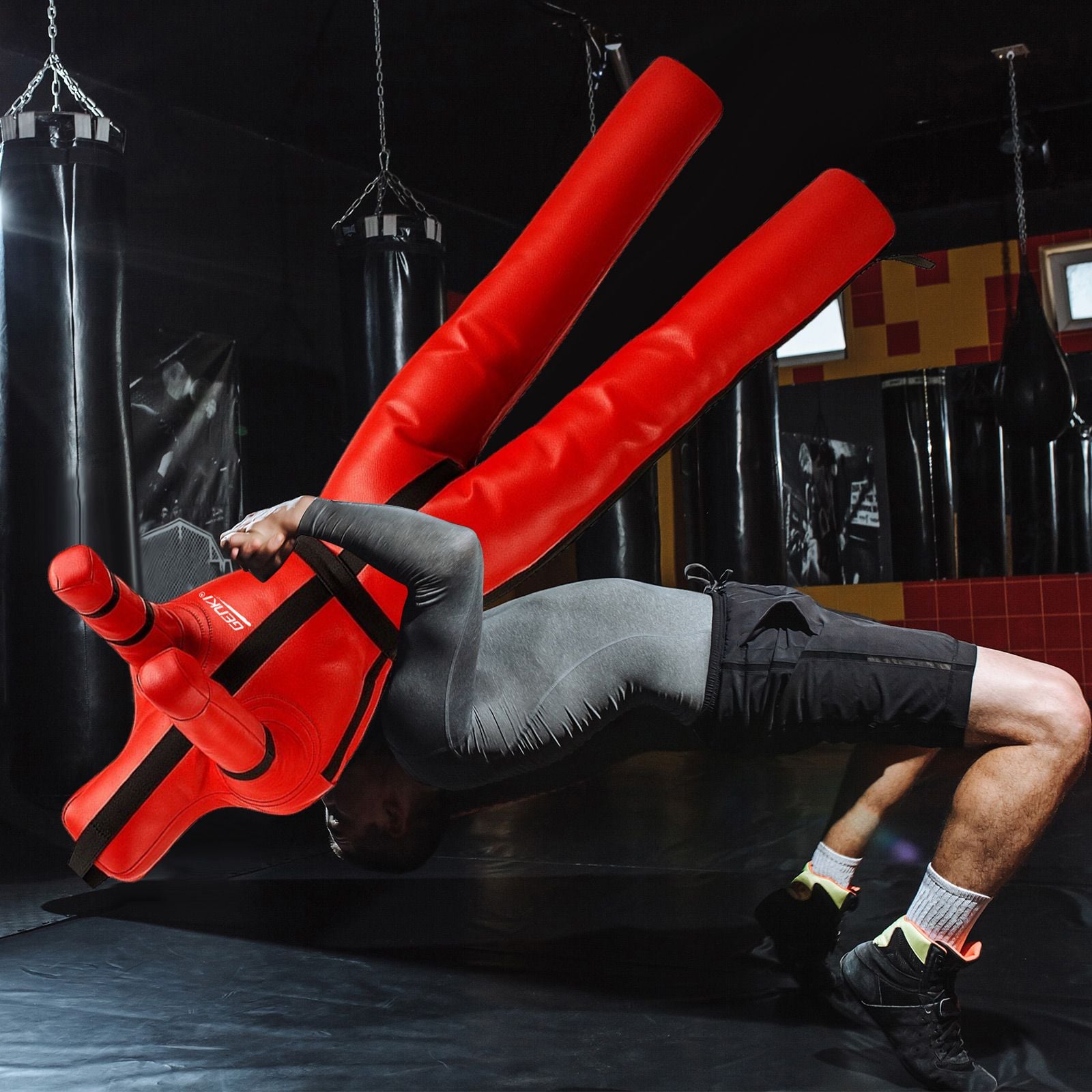 180cm Grappling Dummy BJJ MMA Wrestling Jiu Jitsu Boxing Punching Unfilled Judo Karate Kickboxing Practice Bag Kicking Sports Training Mannequin Genki