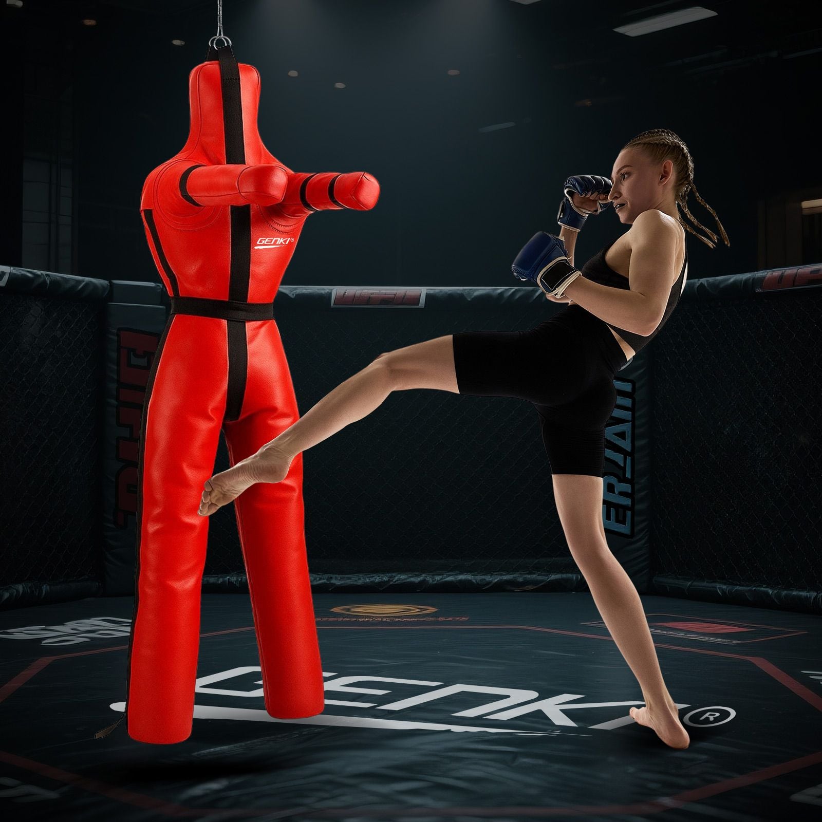 180cm Grappling Dummy BJJ MMA Wrestling Jiu Jitsu Boxing Punching Unfilled Judo Karate Kickboxing Practice Bag Kicking Sports Training Mannequin Genki