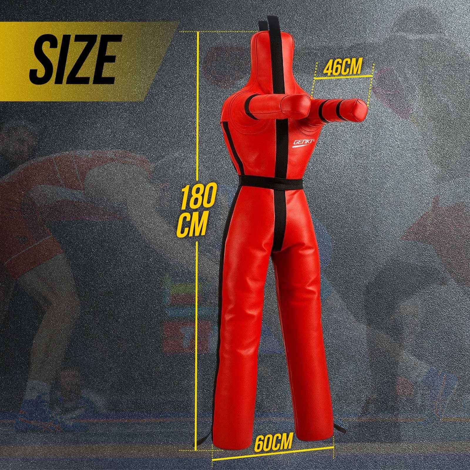 180cm Grappling Dummy BJJ MMA Wrestling Jiu Jitsu Boxing Punching Unfilled Judo Karate Kickboxing Practice Bag Kicking Sports Training Mannequin Genki