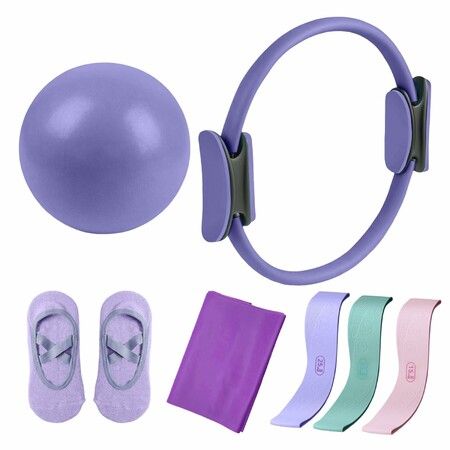 Pilates Yoga Essential Kit,Pilates Yoga Sets for Women,Portable Fitness Equipment,For Home Workout,Gym Training, Pilates Yoga Color Purple