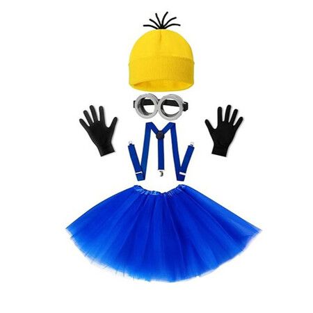 Halloween Costume for Men Women Goggles Glasses Yellow Beanie Hats Black Gloves Accessories Cosplay Party Set