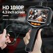5M Endoscope Camera with Light, 1080P HD Inspection Camera IP67 Waterproof 4.3 Inch Screen Borescope with Light