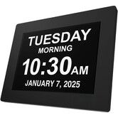 10.1inch Extra Large Font Clock for Seniors Elderly Alzeimer Dementia Large Digital Day Date Clock with Custom Alarms Christmas Gift COL Black