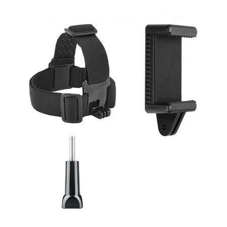 Head Mounted Mobile Phone Holder, First Person View Video Outdoor Live Shooting Bracket with Phone Clip 4 inch to 7 inch for iPhone GoPro