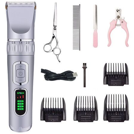 Picture of Dog Cat Pet Hair Trimmer Clippers Titanium Ceramic Blades Skin Grooming ...