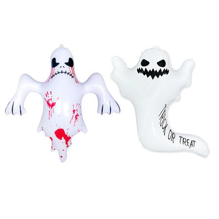 2 PCS Smiling Ghost And Scary Ghost Inflatable Model PVC Simulation Ideal For Halloween Or Christmas Parties Decorations