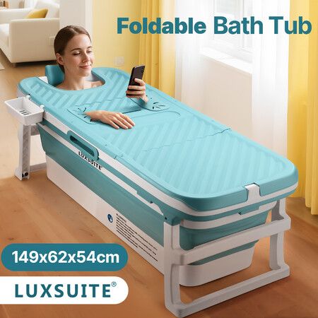 Large Bath Tub Soaking Water Bathtub Spa Shower Foldable Portable Bathroom Freestanding Collapsible Modern Baby Bucket Cover Pillow Massage Roller