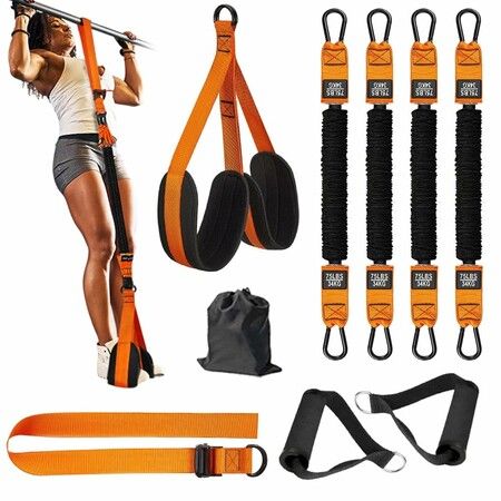 Pull Up Assistance Bands Heavy Duty for Pull Up Bar,Adjustable Weight/Size with Fabric Feet/Knee Rest,Bands for Pull Up Assist for Strength Training-300lb