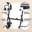 Alpha Heavy Duty Adjustable Piano Stand with Lockable Wheels Z-Stand Black