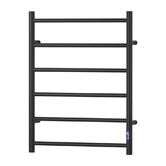 Devanti Heated Towel Rail 6 Round Bars  with Timer Electric Heater Warmer Rack
