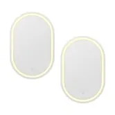 Embellir 2 LED Wall Mirror With Light 50X75CM Bathroom Decor Oval Mirrors Vanity