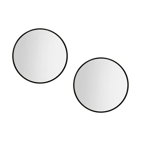 Embellir 2 Wall Mirror Makeup 50cm Home Decor Framed Mirrors Bathroom Round Black