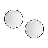 Embellir 2 Wall Mirror Makeup 50cm Home Decor Framed Mirrors Bathroom Round Black