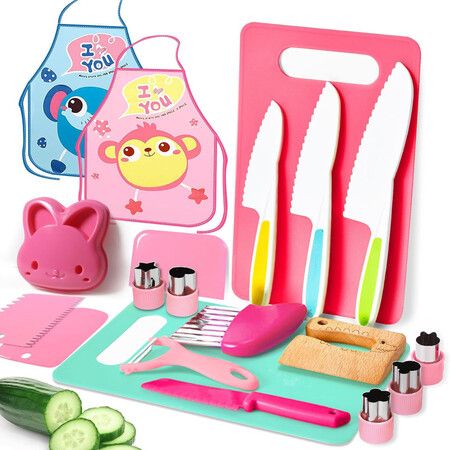 20 Piece  Kitchen Set Early Education Cutting Board Suitable for Ages 9 and Above Fun Cooking Activities Gift
