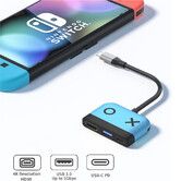 Switch Dock for Nin-tendo Switch, Portable Dock with HDMI TV USB 3.0 Port and USB C Charging, Compatible with Nin-tendo Switch, Blue