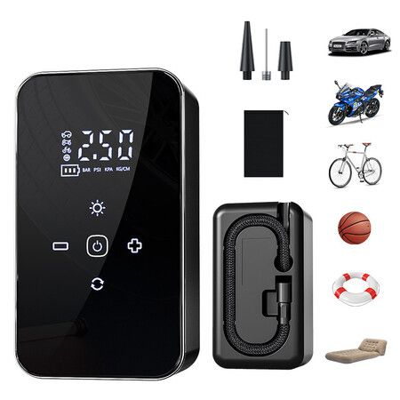 Car Air Inflator Wireless Electric Tire Inflator Battery Level Indicator and Digital Pressure Display Tire Pressure Monitoring