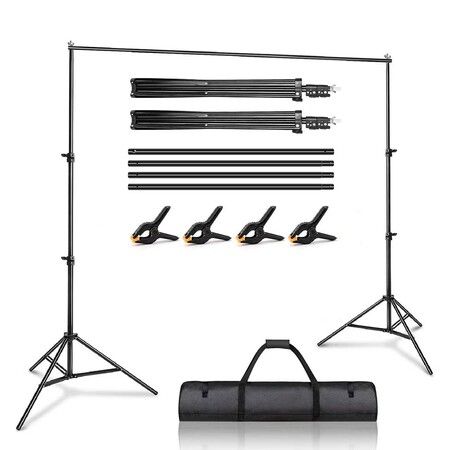 Backdrop Stand Kit, 2.6x3m Adjustable Photography Background Photo ...