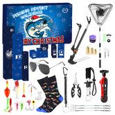 Fishing Advent Calendar for Men Women Teen Boys, 2025 Fishing Tools Accessories Kit Christmas Countdown Gifts, 24 Days Surprises for Fish Lovers