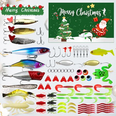 Fishing Advent Calendar,24 Days Of Surprise With Fishing Lures Set For Fisherman Teen Boys Dad Christmas Countdown Gift Color Green