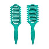 2 Pack Green Hollow Comb Bounce Curl Define Styling Brush Scalp Massage