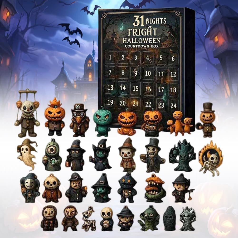 31 Nights of Fright Halloween Countdown Box with Figurines 2025 New ...