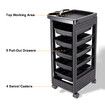 Hair Salon Trolley Tool Cart Hairdressing Colouring Beauty Storage Furniture Mobile 6 Tiers 5 Trays Rolling Wheels Barber Station Spa Tattoo Nail Shop