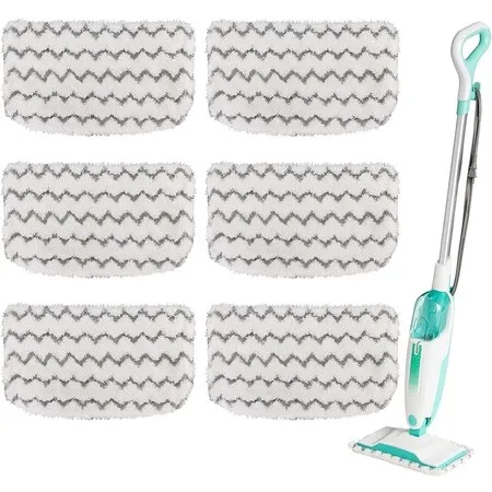 Steam Mop Pad Shark  Replacements 6 Count Microfiber Compatible S1000 S1000A S1000C S1000WM S1001C S2001 Washable Reusable