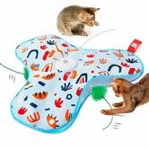 Interactive Cat Toys Rechargeable,Moving Concealed Feathers,Real Mouse Squeaky,Touch Activated Cat Kitten Toy Exercise Toys