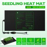 Seedling Heat Mat Map 160W Temperature Controller Plant Seed Heating Pad Thermostat Propagation Hydroponic Warming Germination Starter Sprout 121x53cm