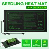 Seedling Heating Mat 100W Plant Seed Germination Propagation Warm Heat Pad Sprout Indoor Gardening Hydroponic Greenhouse Start Trays 121x53cm
